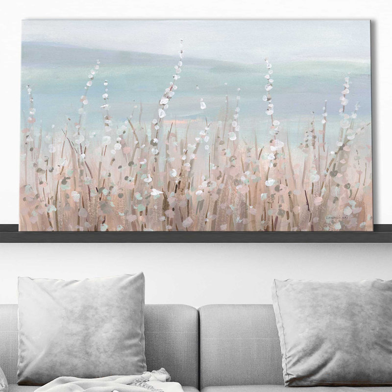 Coastal Morning Blooms - Peinture, L 30 po x H 18 po, Toile tendue