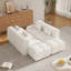 Canapé-lit modulaire en forme de U 135,4 po 6 pièces canapé-lit modulaire, surdimensionné, 4 places, ensemble de canapé d'angle capitonné en forme de nuage avec 2 pieds et 4 coussins pour le salon, ivoire-1159157336