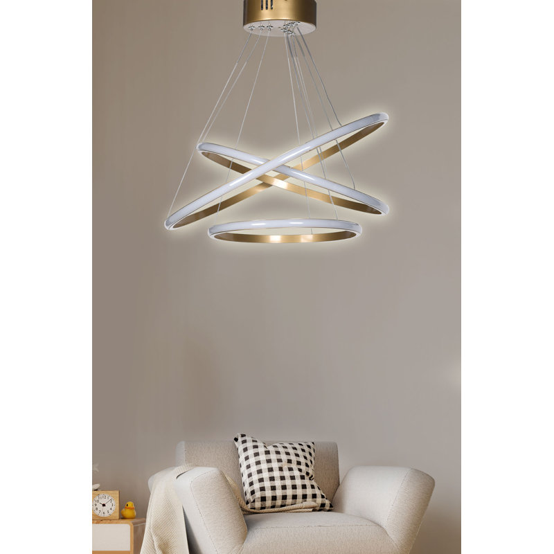 Aamaya 3 - Light Gold LED Geometric Pendant