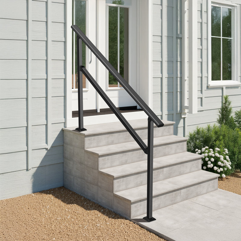 Rails à 5 marches pour les marches extérieures, rampe d'escalier pour les marches extérieures, L 68,9 po