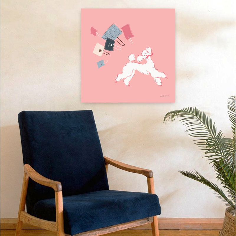 Art contemporain abstrait caniche, H 24 po x l 24 po