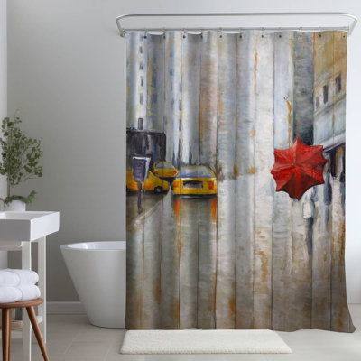 Shower Curtain ST28 – Polyester Shower Curtain, Dye Sublimation Print, 71" W × 74" L
