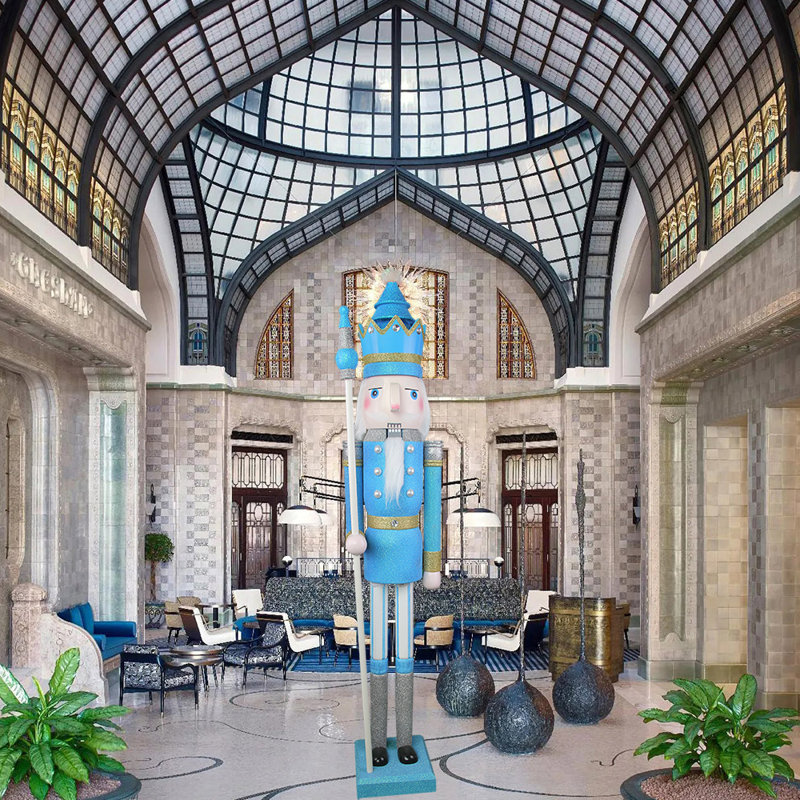 Glitter Lifesize Nutcracker 4 feet, Blue