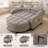 51" Upholstered Convertible Chaise Lounge Sofa Bed With  Manually Adjustable Backrest-11290625