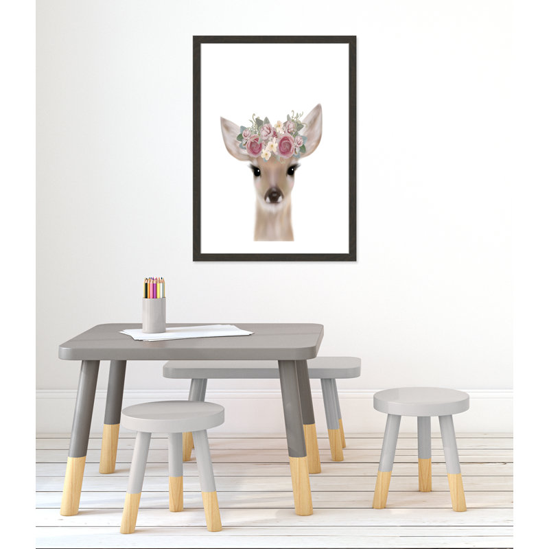 Décoration murale pour enfants, H 36,5 po x l 26,5 po x P 0,63 po, Cadre plat à grain de bois noir