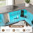 Corner Bed Frame  With Led Light And Charging Station, Modern  Bed With Bookcase And 2 Underbed Storage Drawers, Modern Daybed No Box Spring Needed/noise-free-969530213