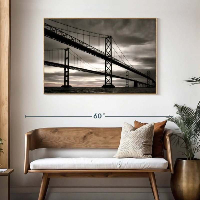 Pont Chesapeake, Cadre flottant en bois naturel, 46 po x 31 po