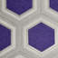 Papier peint imitation hexagone géométrique taupe bleu royal Mickelson