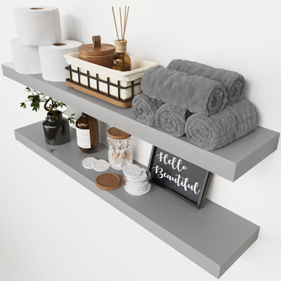Tablettes flottantes en bois massif, tablettes en bois pour le rangement mural