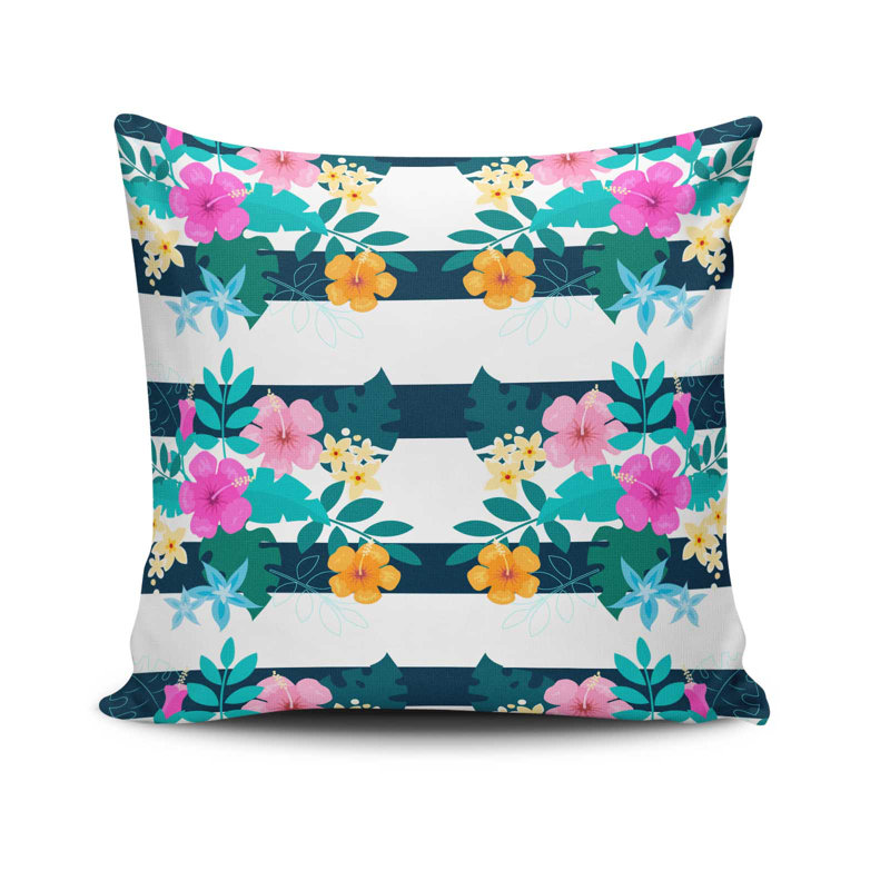 Ermma Decorative Cushion Cover, 17 x 17 Inches, 50% Cotton / 50% Polyester | Machine Washable at 104°F, Ironable, Concealed Zip Closure | Perfect for Living Room, Bedroom, and Stylish Home Décor