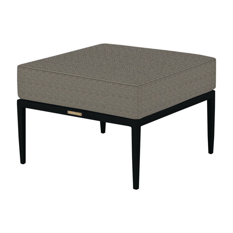 Elegante Outdoor Ottoman with Cushion, Chalk , No Welt, Intermix Bark