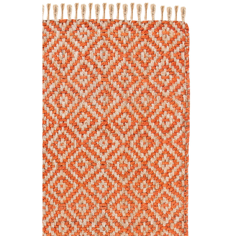 Tapis en jute tissé à la main à motif de fibres naturelles Desai, Tapis de couloir 2 pi 3 po x 8 pi