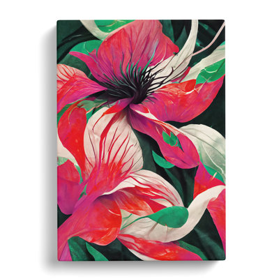 Flowing Abstract Flowers No.5 - Wrapped Canvas