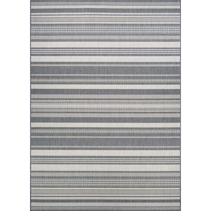 Fierce Alhambra Beige-Gray Indoor/Outdoor Area Rug, Rectangle 6'2" x 9'2"