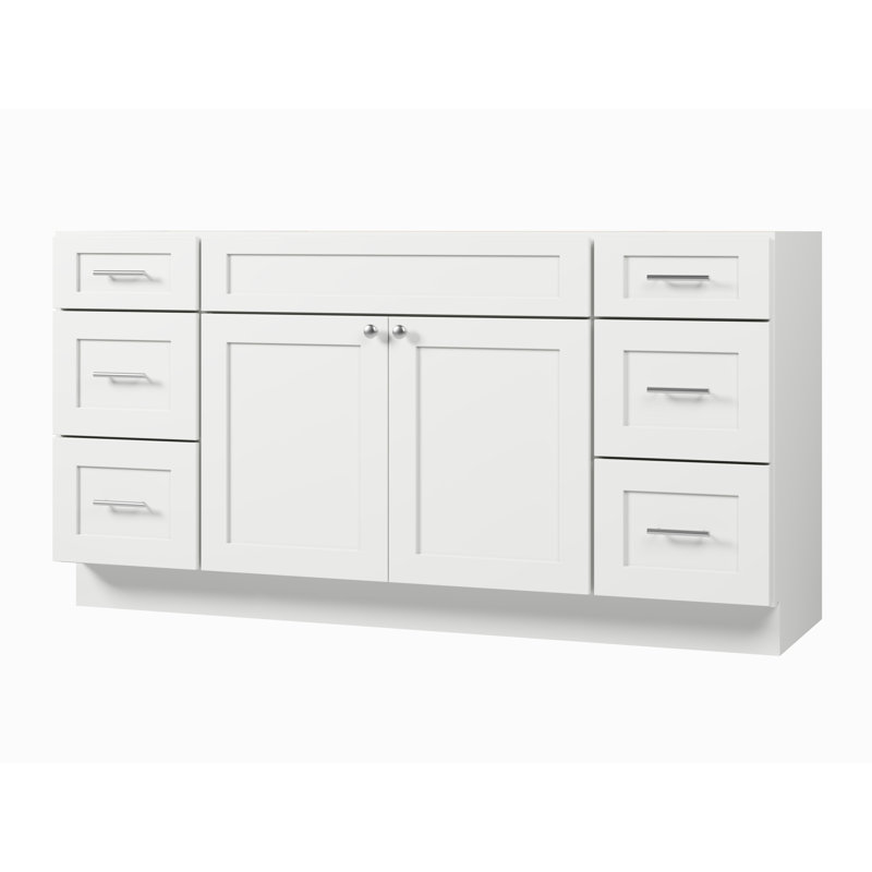 Disar 66'' Single Bathroom Vanity Base Only, White