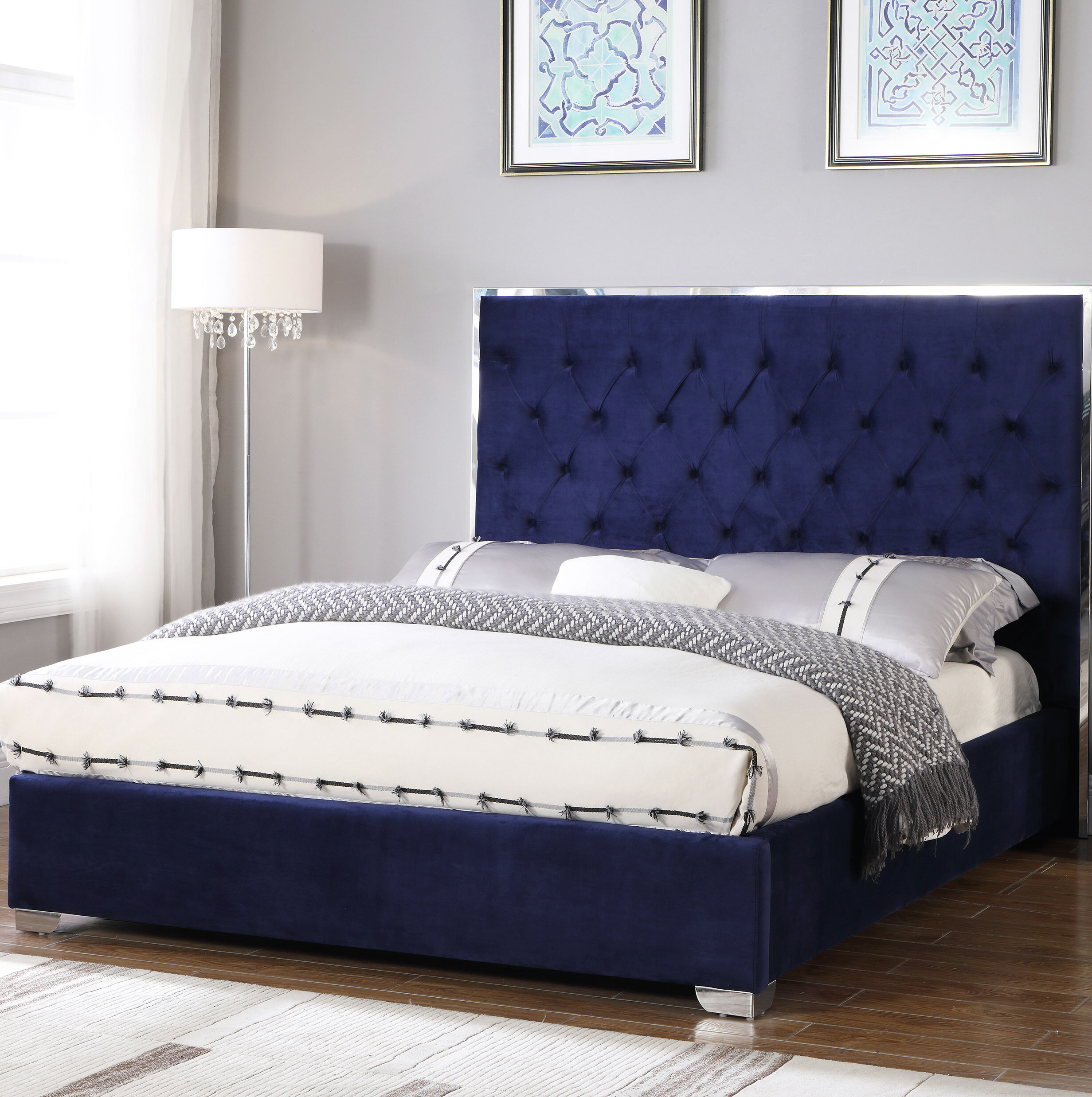 Blue california king 2024 bed frame