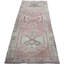 Tapis unique mauve / mauve / menthe des années 70 de 3 pi x 9 pi 6 po Herki