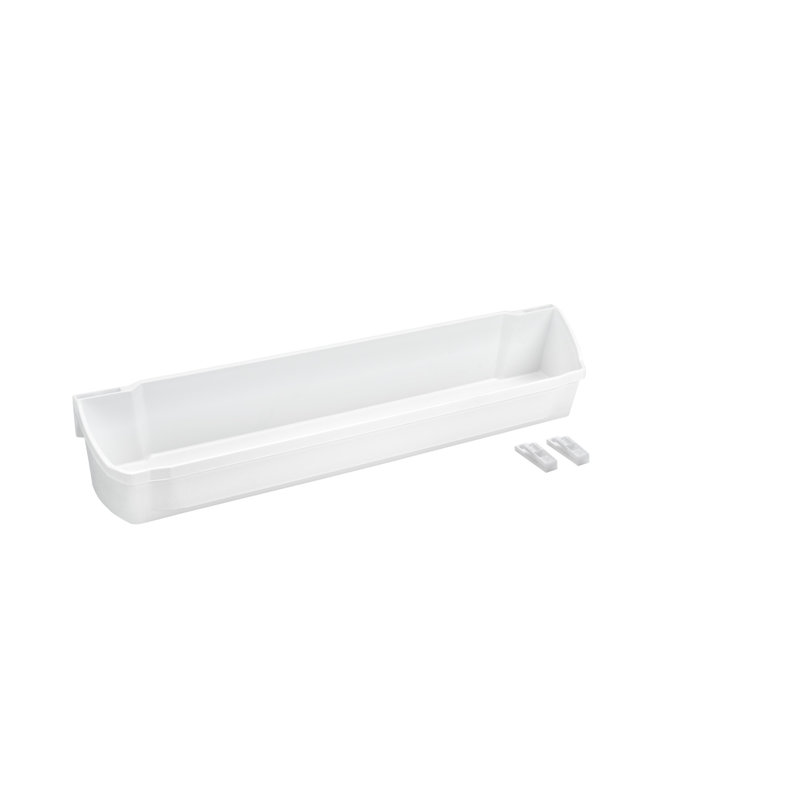 14" White Polymer 2-Shelf Cabinet Door-Mount Storage Tray Set, 13.75" W, White