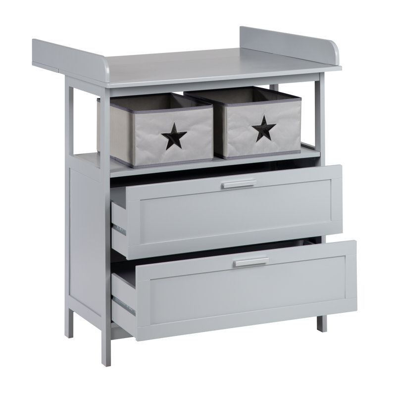 Hamburg Changing Table Dresser, Grey