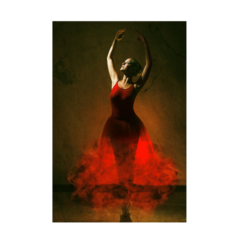 Art mural sur toile tendue - "She Dance Alone" Iorg Genovesi pour décoration de salon, de chambre à coucher ou de bureau - 22 x 32