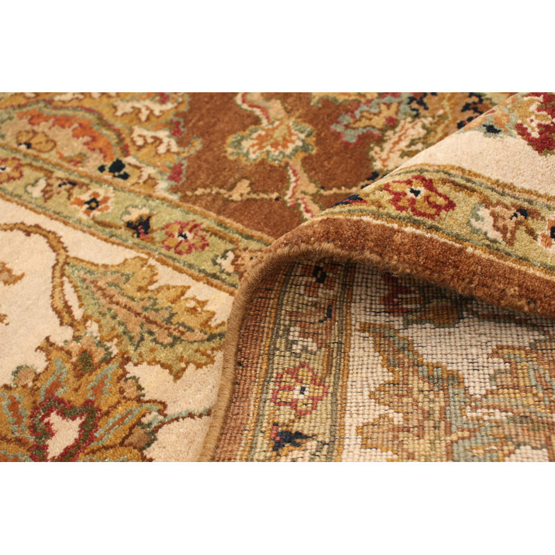 Tapis de zone en laine 4 pi 1 po x 10 pi 4 po one-of-kind-noué la main new age sultanabad
