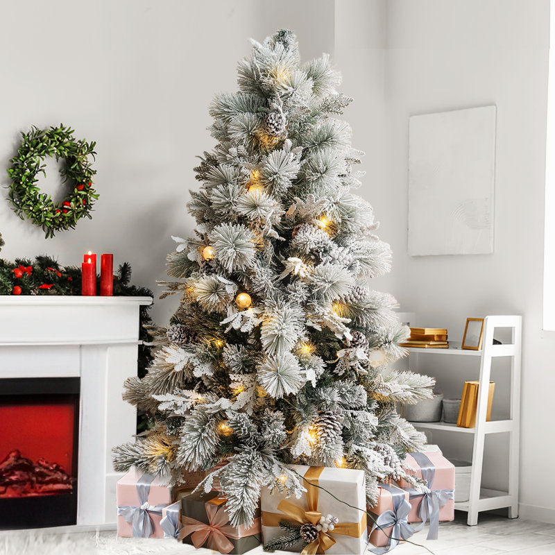 Arbre de Noël artificiel enneigé avec support en métal Snow Snow