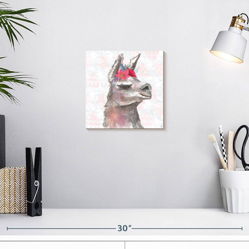 Crowle Boho Poppies And Llama, H 10 po x l 10 po