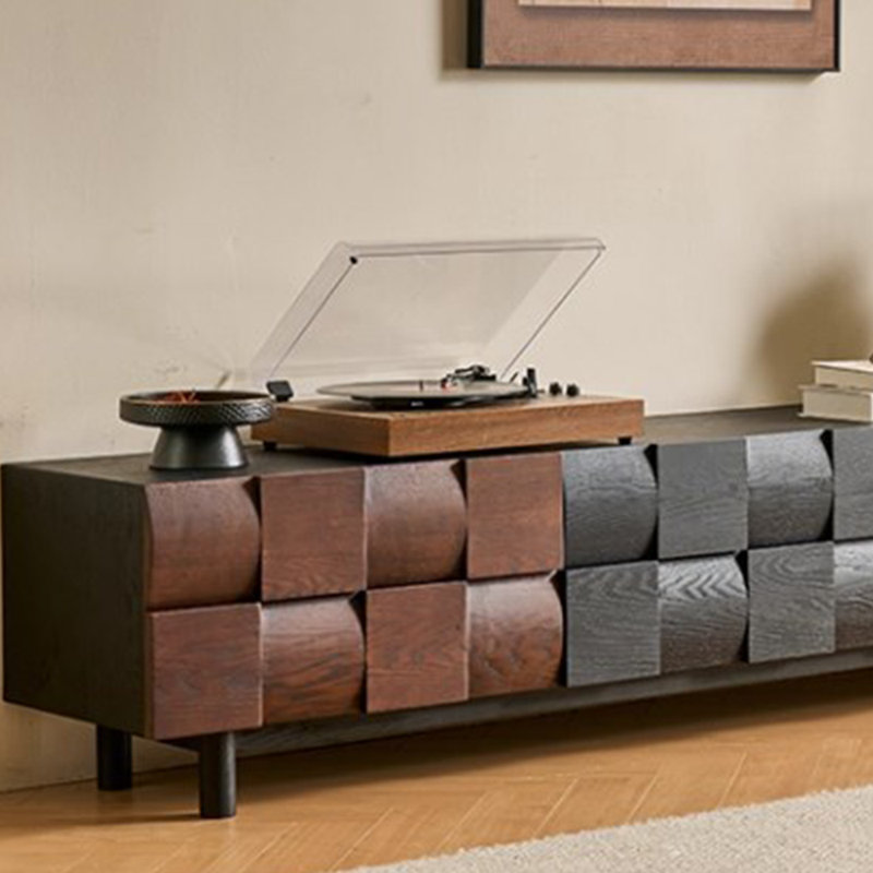 Meuble télé rétro et créatif, H 17,32 po x L 15,74 po x l 86,61 po