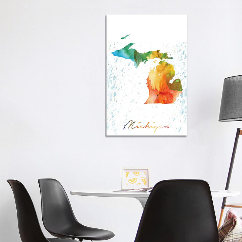 Michigan State Colourful - Wrapped Canvas Print, 101.6cm H x 66.04cm W