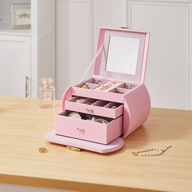 PU Leather Jewellery Box +, Pink