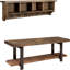 Ensemble de vestibule 2 pièces Aston - Portemanteau mural 40 po avec crochets et banc en bois