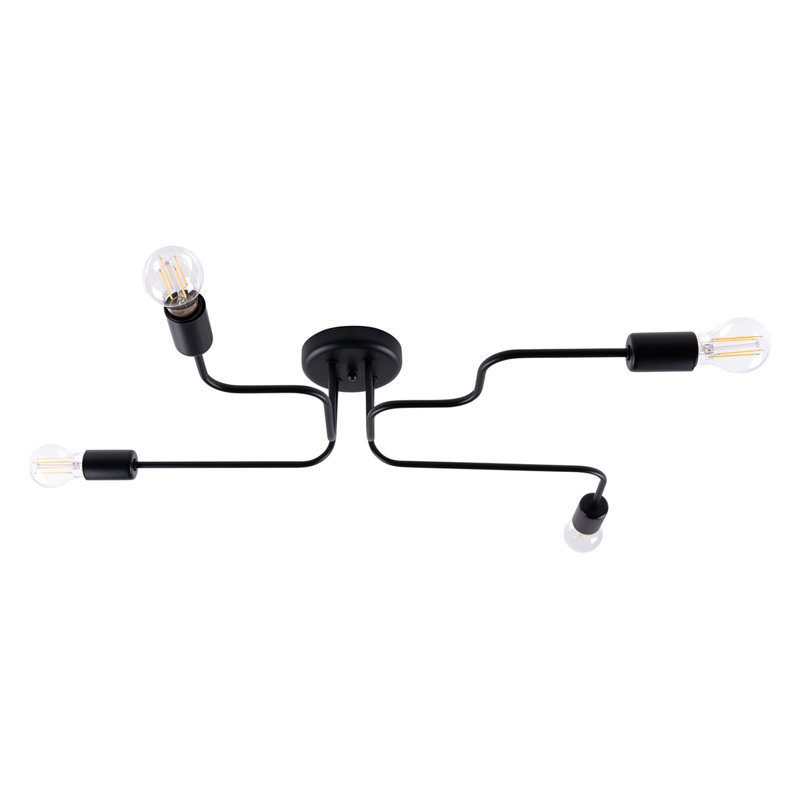 Chandelier VECTOR , 15.5cm H x 58cm W x 78cm D, 4 Lights, Black