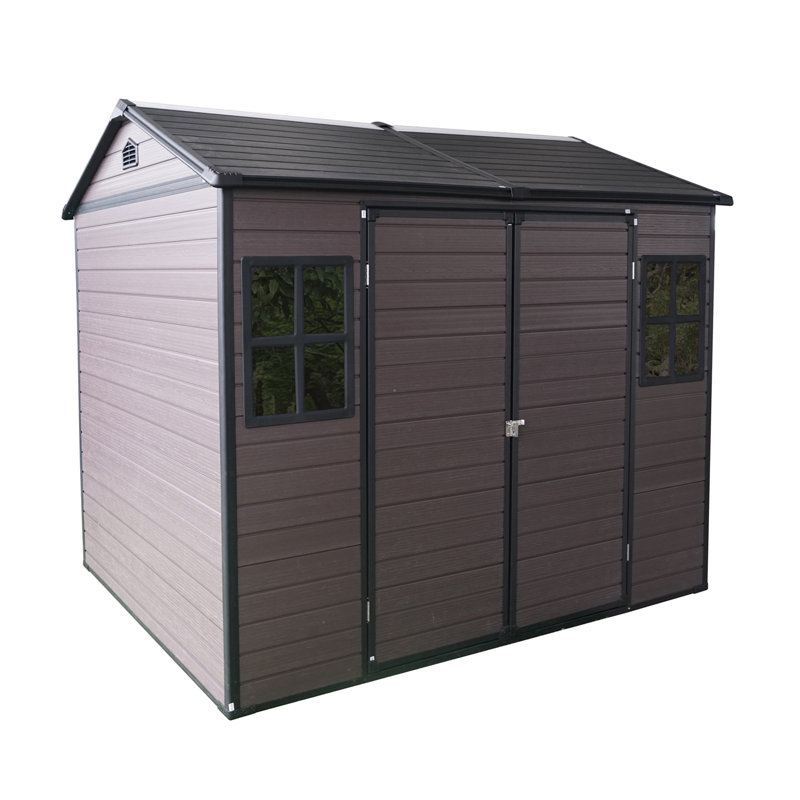 Remise de rangement en résine résistante aux intempéries avec protection UV et porte verrouillable ResiGuard, Brun