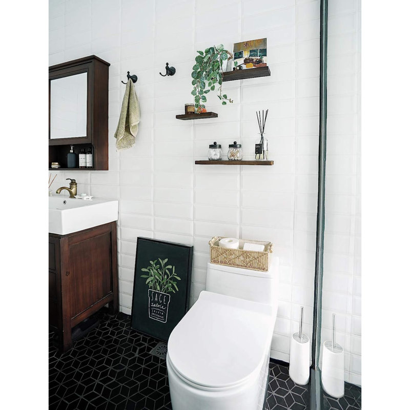 3 Piece Floating Shelf, Dark Brown