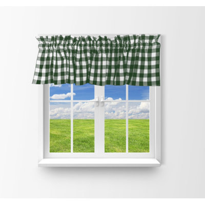 Gingham Checkered Print Window Valance