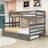 Wood Frame Twin XL Over Queen Bunk Bed with Trundle-554633736