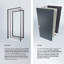 Porte d'entrée extérieure prémontée en acier Cynex 6777, inserts en acier inoxydable noir, style moderne, peint, largeur 91,4 cm x hauteur 203,2 cm, ouverture à gauche vers l'intérieur.-93484011-93484013-93484037