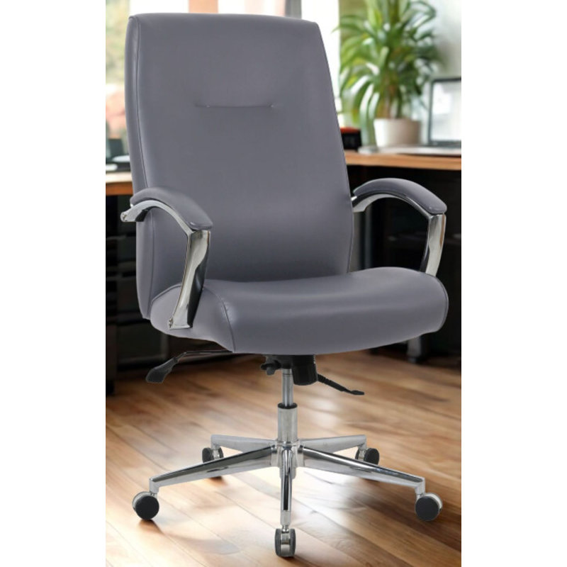 Grande et haute chaise de bureau rembourrée Contour - capacité de poids de 350 lb, qualité commerciale, gris, Gris