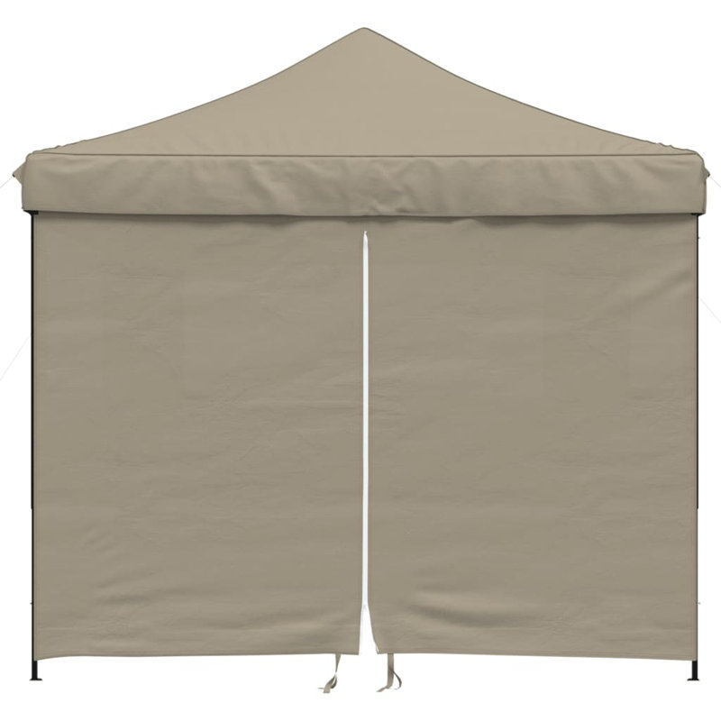 Tissu Oxford taupe vidaXL Party Tent avec revêtement en PVC, acier thermolaqué, H 124 po x l 115 po x P 115 po, Noir, Taupe