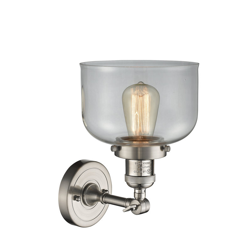 Plafonnier semi-encastré à 1 lumière Wynkoop, H 13 po x l 8 po, Transparent, Nickel satiné brossé