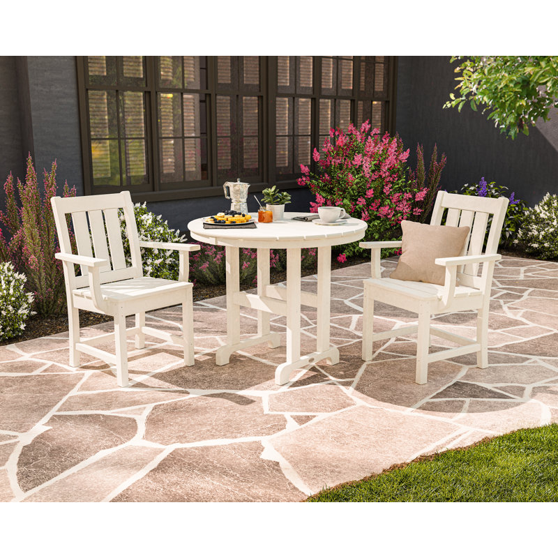 Ensemble repas 3 pièces Oxford, Blanc