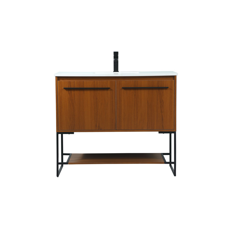 Ensemble de meuble-lavabo simple 40 po Rozell, Teck