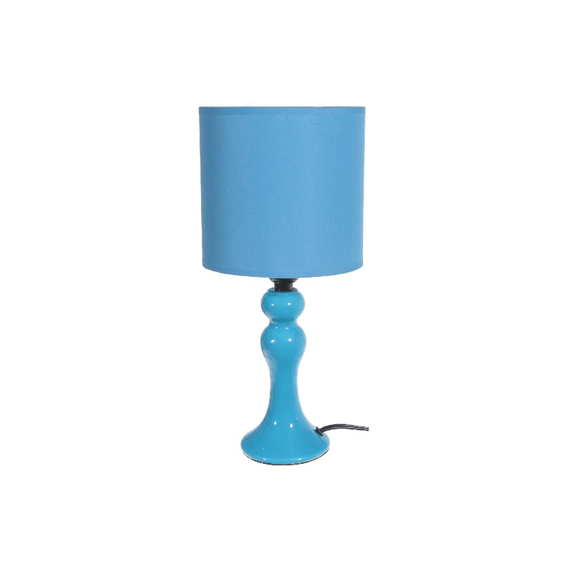 Lampe de table en céramique avec abat-jour (Dakota) (bleu)