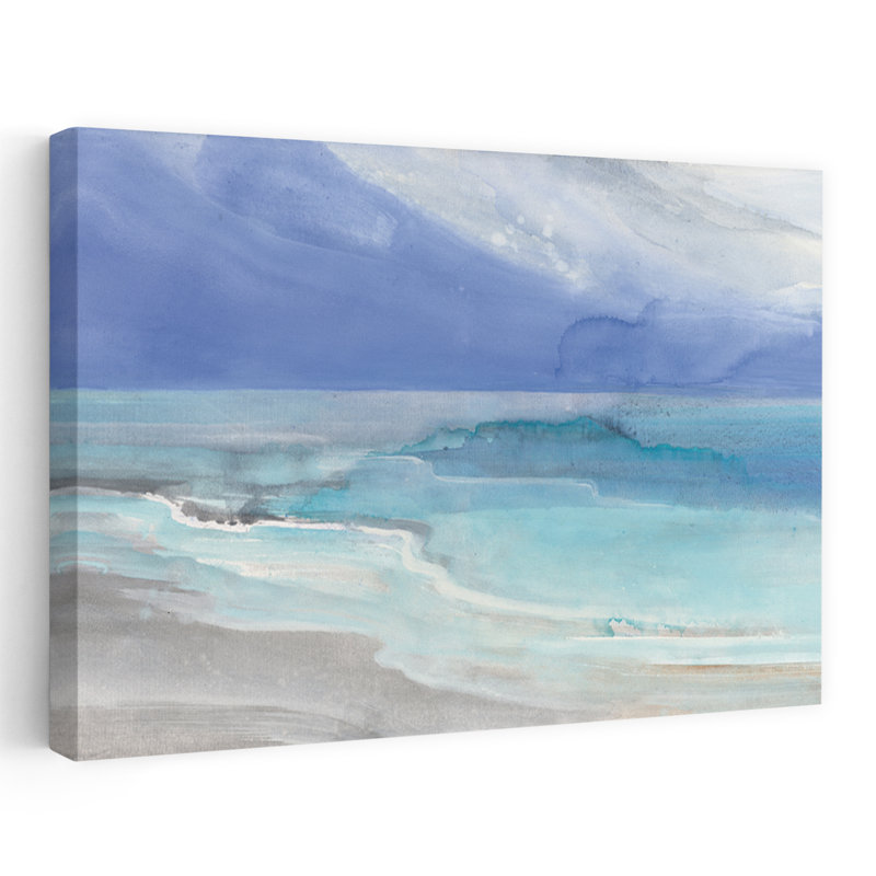 Grand View I, bleu, bleu, turquoise, plage, H 48 po x l 32 po