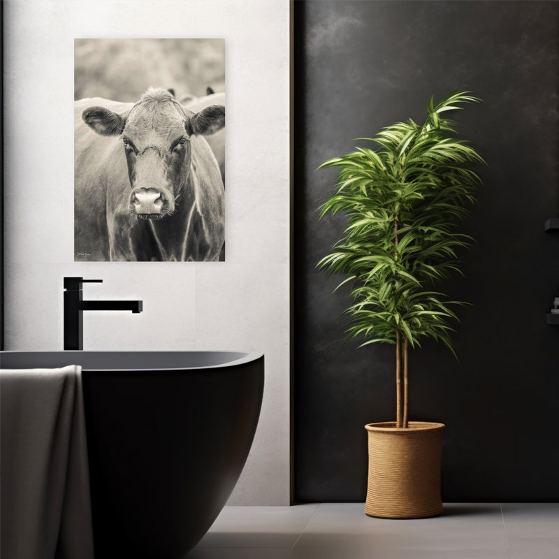 «Brown Cow Say Cheese», art contemporain, H 24 po x l 16 po