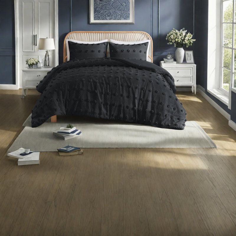 Ensembles de literie noir confortable, jacquard en polyester, confort moderne