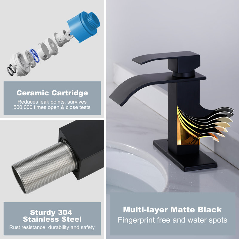 Single-Hole Single-handle Bathroom Faucet, Black