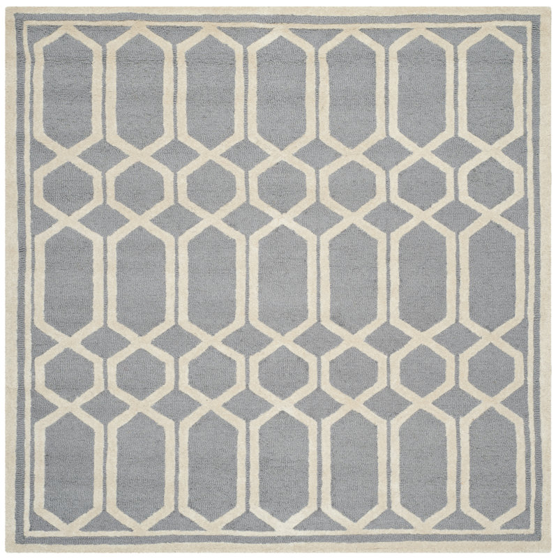 Mauch Cambridge Hand Tufted Wool Geometric Rug, Square 6'