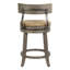 Tabouret de bar en bois avec assise en ruppie maritime naturelle, gris récupéré