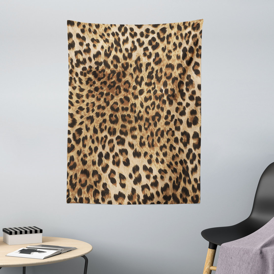 Wandteppich, Wildtierhaut, Leopard-Druck, Pale Braun Schwarz